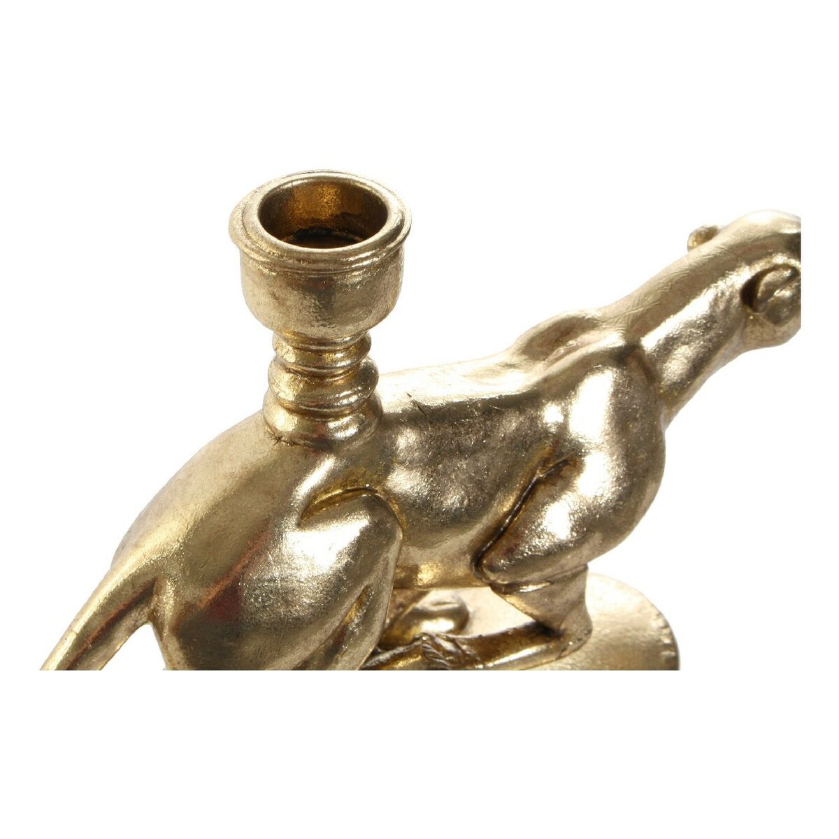Candle Holder DKD Home Decor 8424001774807 25 x 6 x 14 cm Candle Holder Golden Leopard Resin Tropical