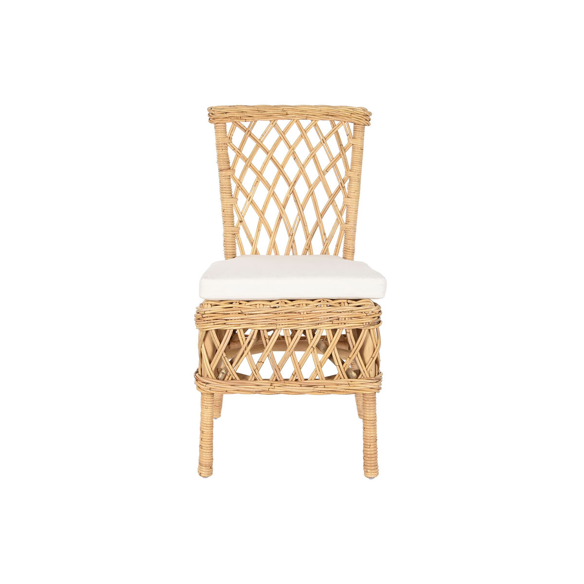 Chair DKD Home Decor White Natural Rattan 45 x 55 x 85 cm