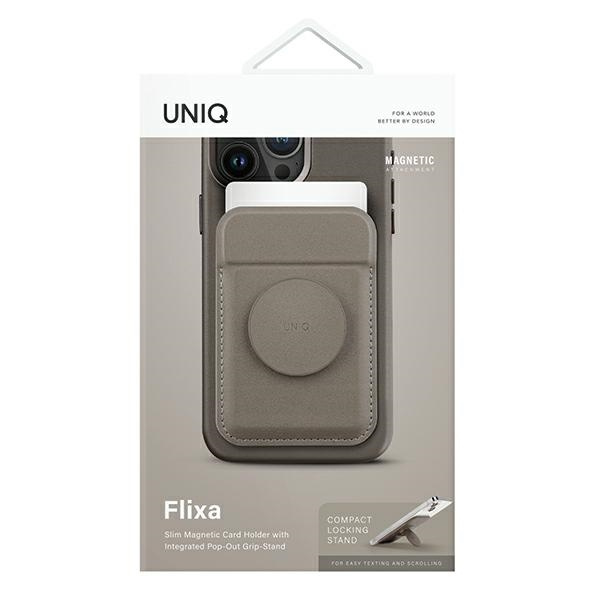 UNIQ Flixa magnetic card wallet with MagSafe flint grey 