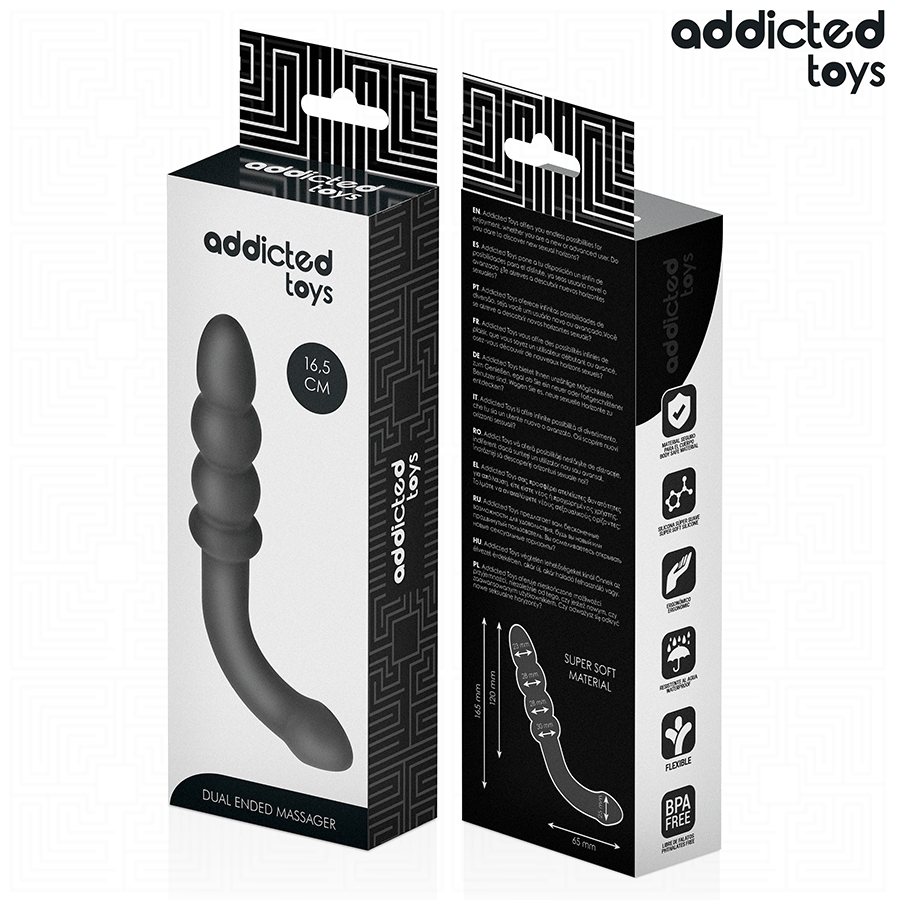 ADDICTED TOYS - DOUBLE ANAL MASSAGER SILICONE 16.5 CM