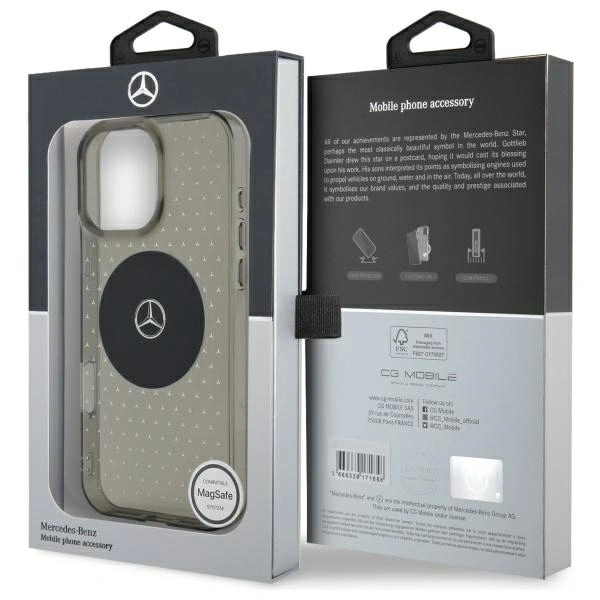 Mercedes MEHMP16L23HCPK Apple iPhone 16 Pro hardcase MB Case Star Pattern MagSafe black