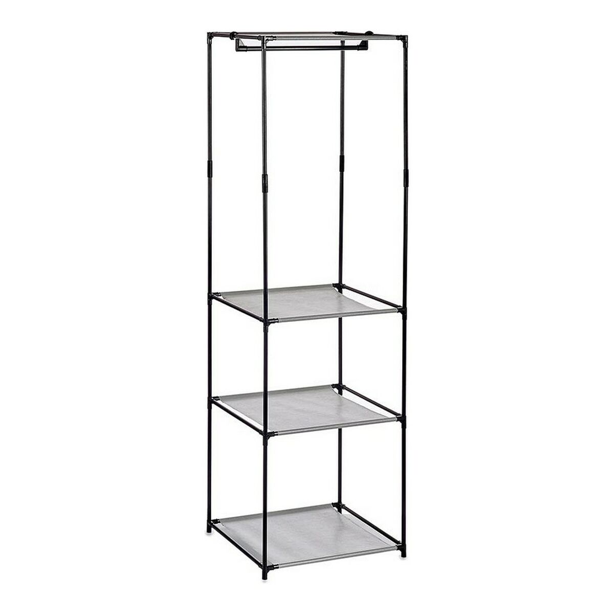 Schrank Schwarz Grau Stoff Eisen PP (43,5 x 160 x 50 cm)
