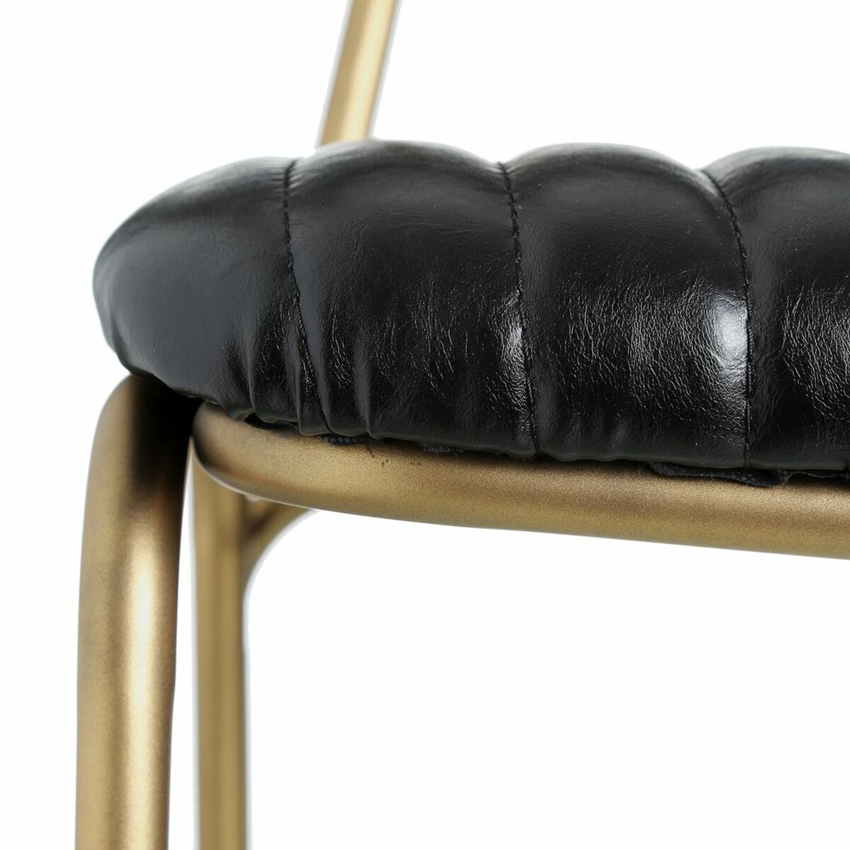 Stool 42 x 49 x 88 cm Black Golden Metal Polyurethane