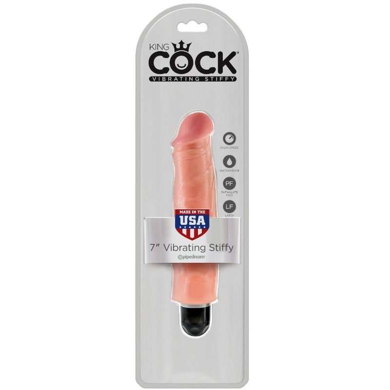 KING COCK 17.8 CM VIBRATING STIFFY - FLESH