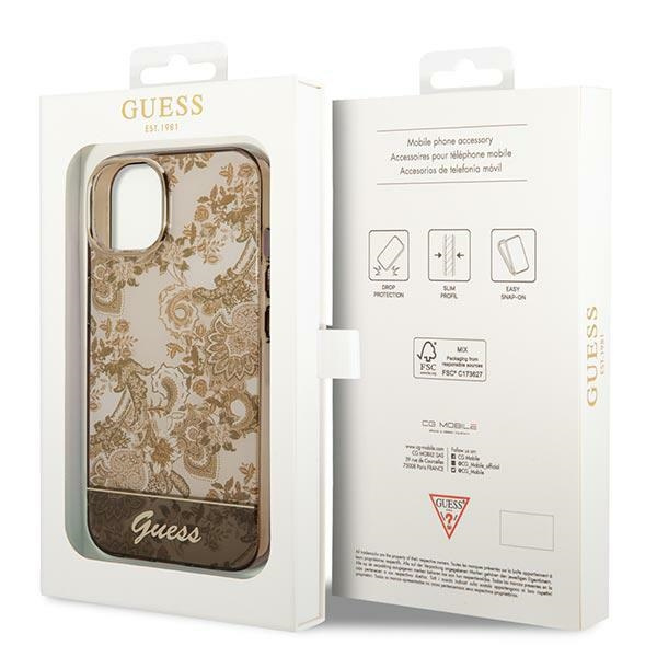 Guess GUHCP14MHGPLHC Apple iPhone 14 Plus ochre hardcase Porcelain Collection