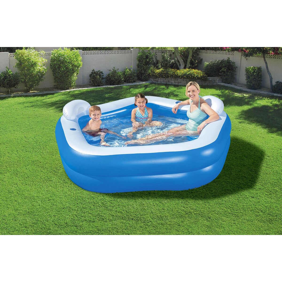 Inflatable Paddling Pool for Children Bestway Multicolour 213 x 206 x 69 cm Inflatable Paddling Pool for Children Bestway Multicolour 213 x 206 x 69 cm