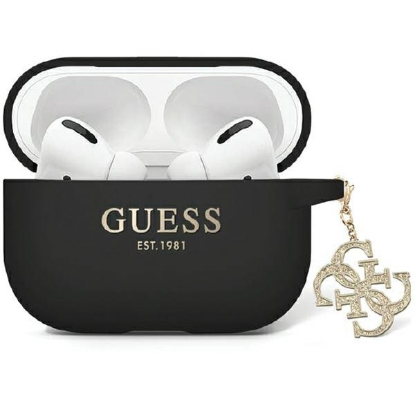 Guess GUAP2LECG4K Apple  AirPods Pro 2 cover Liquid Silicone Glitter Triangle Charm black