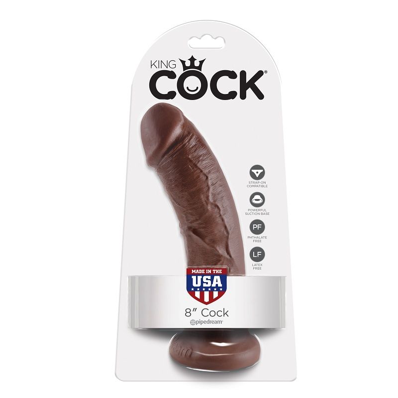 KING COCK 8" COCK BROWN 20.3 CM