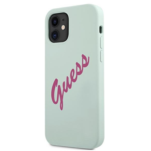 Guess GUHCP12SLSVSBF Apple iPhone 12 mini blue fuschia hardcase Silicone Vintage