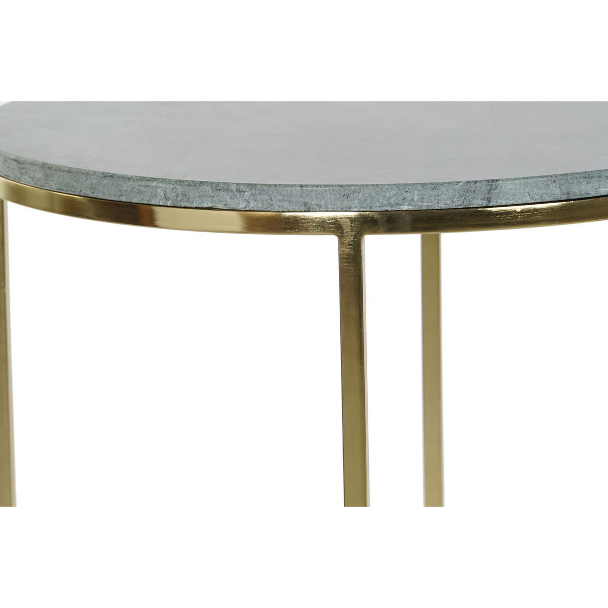Set of 2 tables DKD Home Decor Green Golden Aluminium Marble 46 x 46 x 58 cm