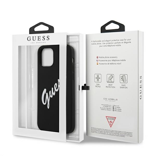 Guess GUHCP12SLSVSBW Apple iPhone 12 mini black white hardcase Silicone Vintage
