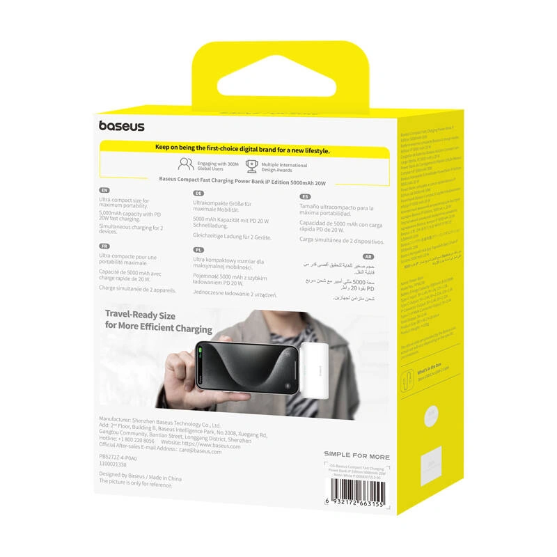 Baseus Compact IP 5000mAh 20W Powerbank (white)