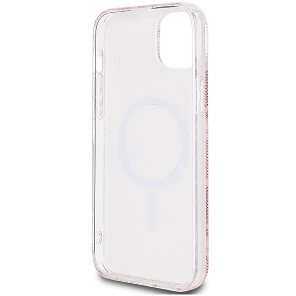 Guess GUHMP15SHGCUSTGP Apple iPhone 15 / 14 hardcase IML GCube MagSafe pink