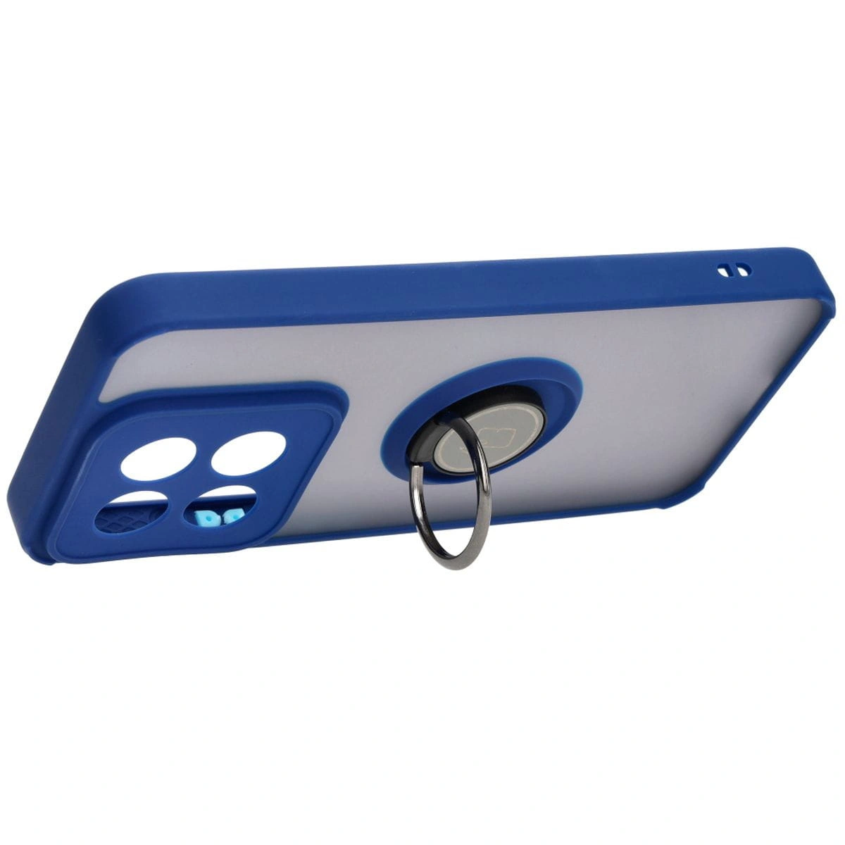 Bizon Case Hybrid Ring Xiaomi 14 smoky with a navy blue frame
