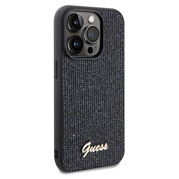 Guess GUHCP14LPMSDGSK Apple iPhone 14 Pro hardcase Disco Metal Script black