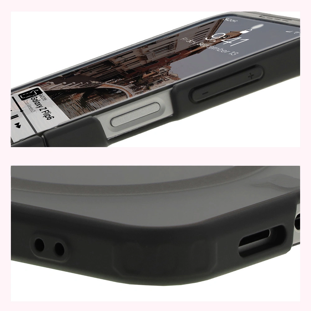 Bizon Case MatteO Samsung Galaxy Z Flip6 transparent with black frame
