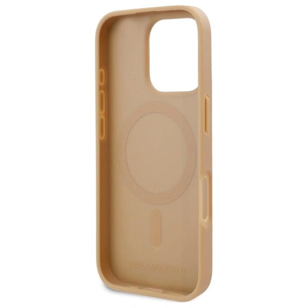 Karl Lagerfeld KLHMP16XPKHPORPE Apple iPhone 16 Pro Max hardcase Hot Stamp Magsafe beige