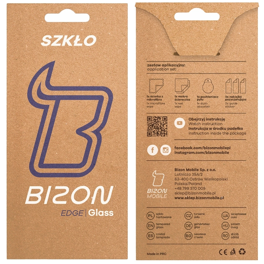 Bizon Glass Edge 3D Oppo Reno13 Pro black frame