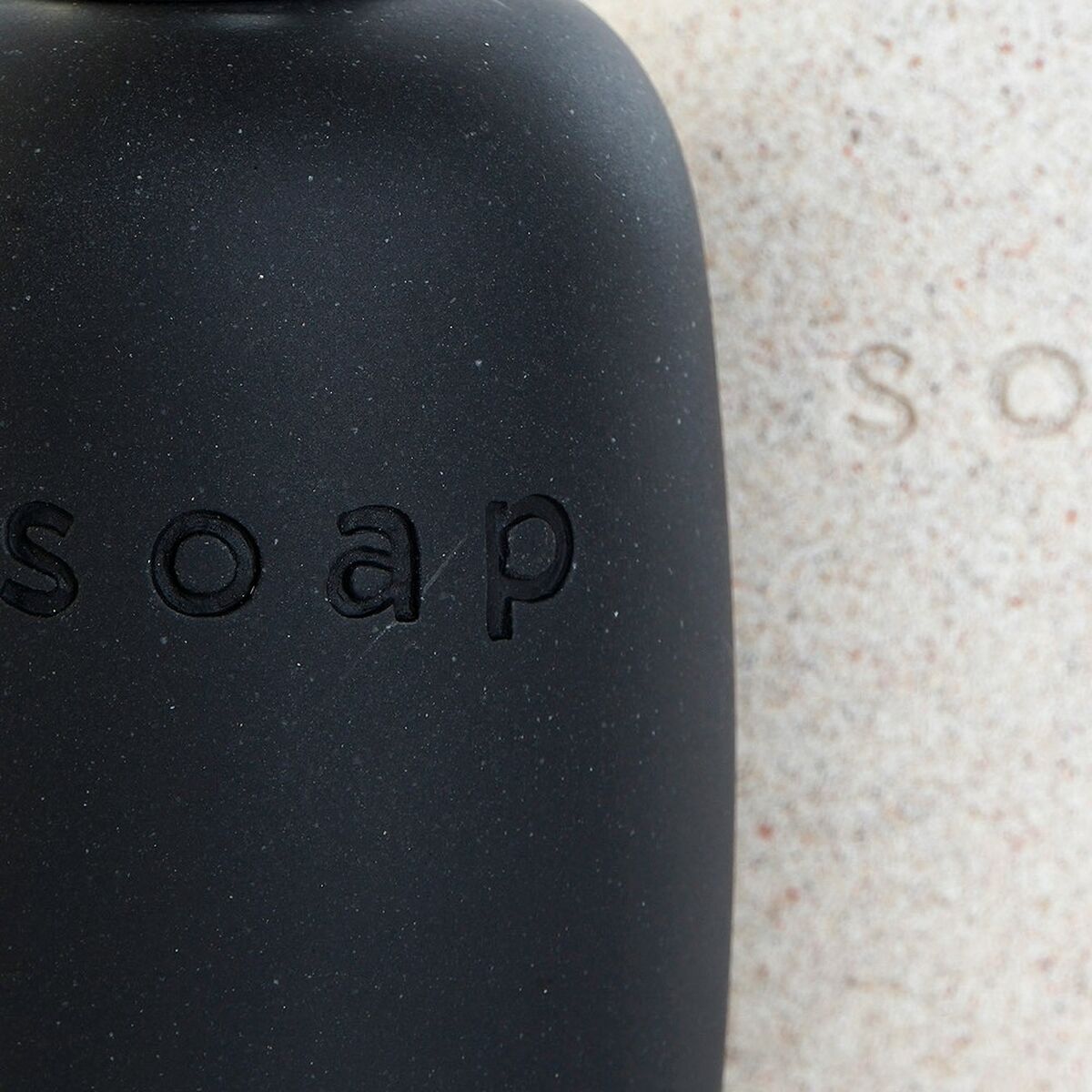 Soap Dispenser DKD Home Decor 8 x 8 x 18 cm PVC Stoneware Scandinavian (2 Units)