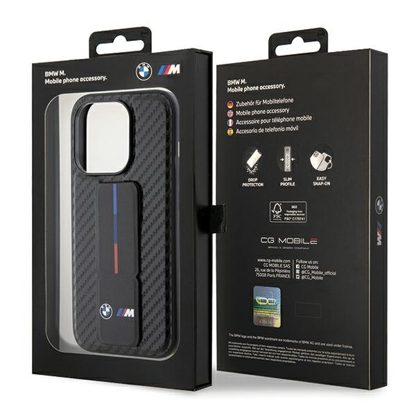 BMW BMHCP15LGSPCCK Apple iPhone 15 Pro hardcase Grip Stand Smooth & Carbon black