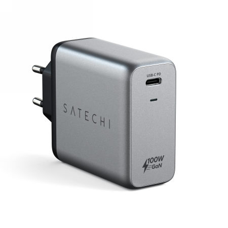 Satechi wall charger USB-C, 100W, PD, GaN space gray