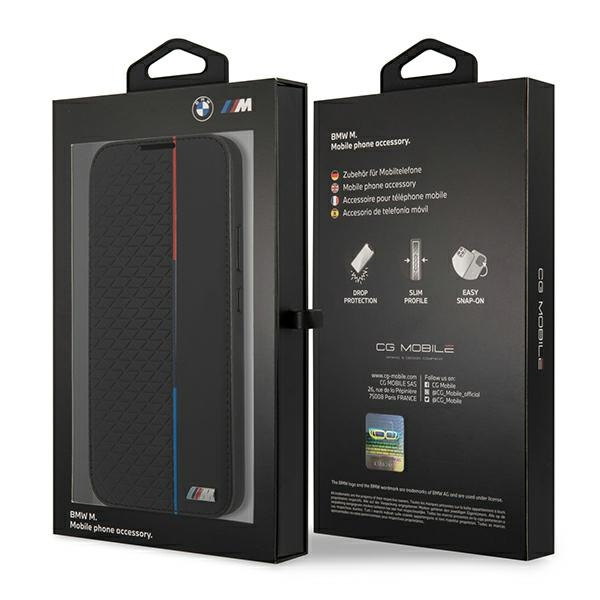 BMW BMBKS22MTRTBK Samsung Galaxy S22+ Plus black bookcase M Collection Triangles