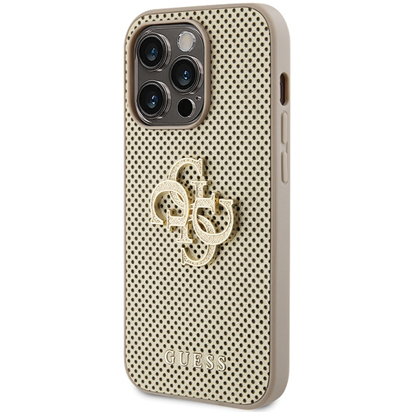 Guess GUHCP15XPSP4LGD iPhone 15 Pro Max złoty/gold hardcase Perforated 4G Glitter