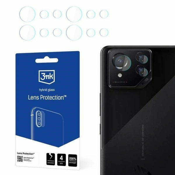 Hybrid glass for camera lens 3MK Lens Protect Asus ROG Phone 8/8 Pro [4 PACK]