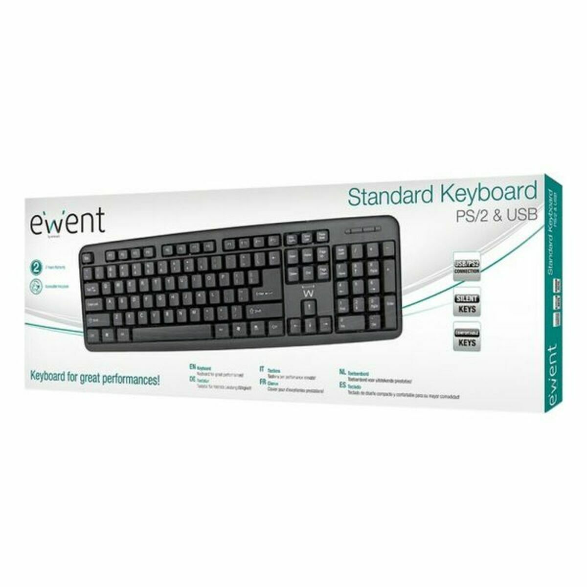 Keyboard Ewent EW3109 PS/2 USB Black