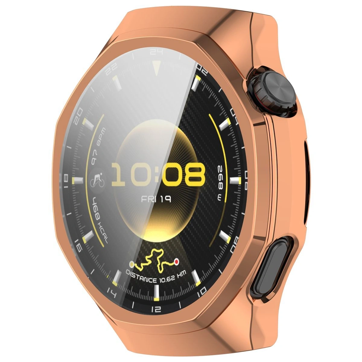Etui z osłoną ekranu Bizon Case Watch Felipe do Huawei Watch GT6 Pro 46mm różowozłote