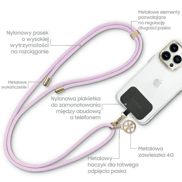 Guess GUOUCNMG4EU Universal CBDY Cord Nylon 4G Metal Charm lila