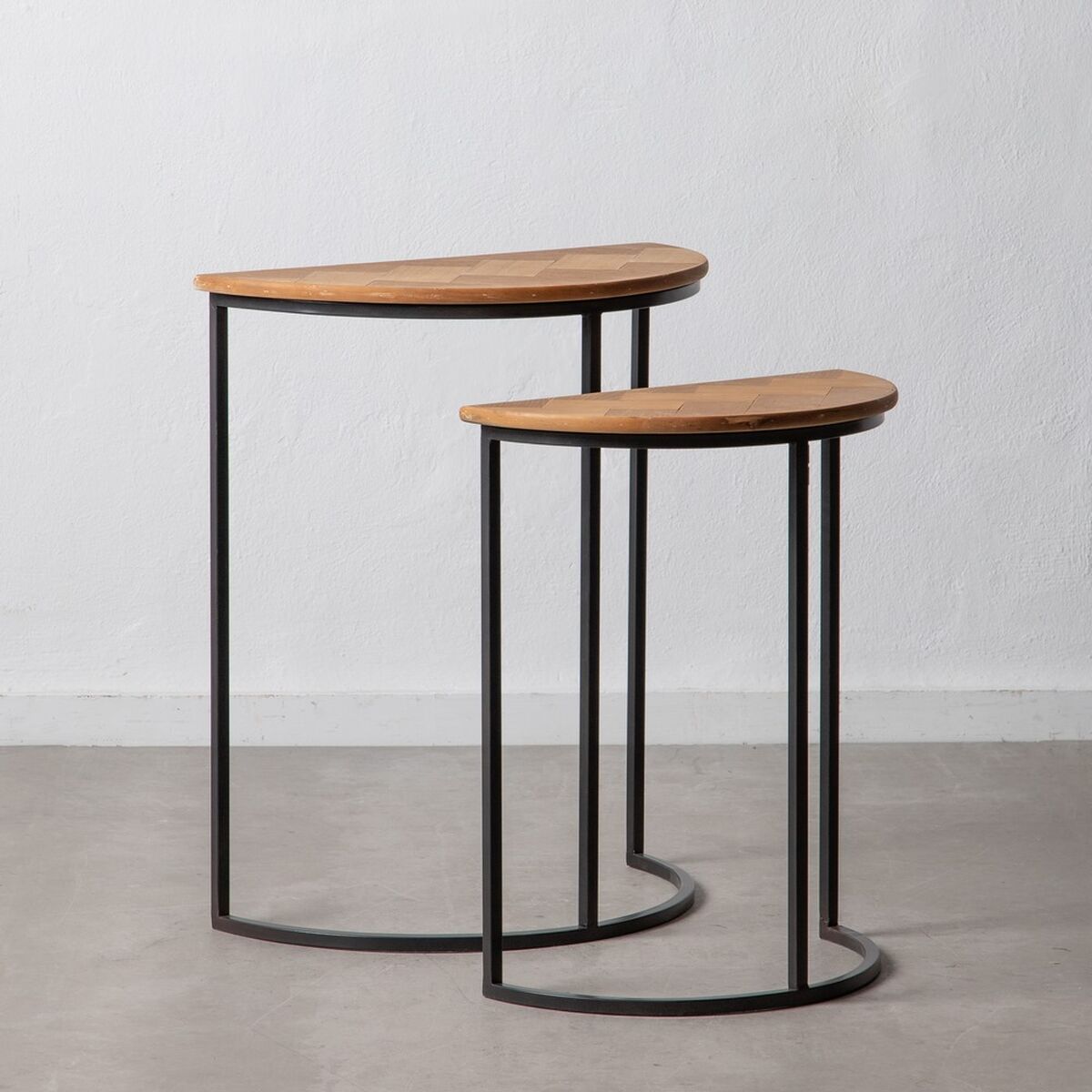 Side table 62,5 x 62,5 x 73 cm Black Metal Brown DMF (2 Units)