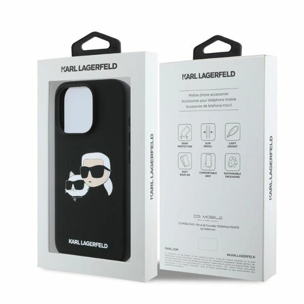 Etui Karl Lagerfeld KLHMP16LSKCHPPLK Apple iPhone 16 Pro hardcase Silicone Double Heads Print MagSafe czarny