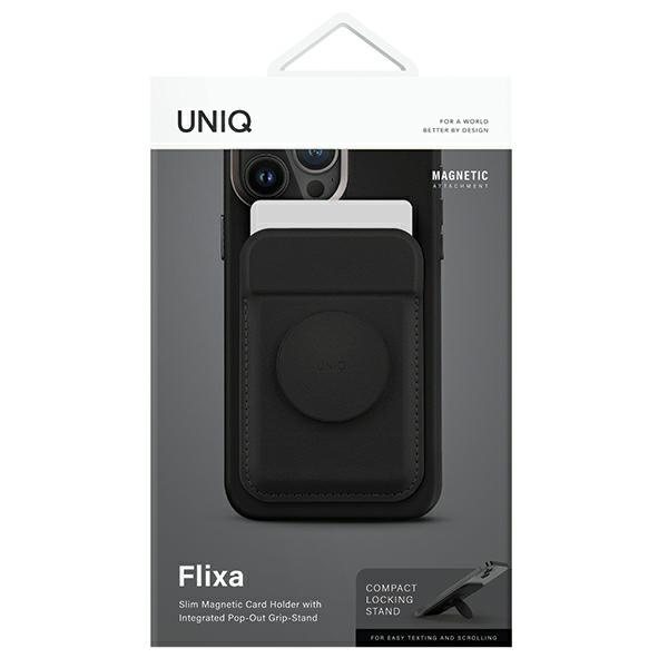 UNIQ Flixa magnetic card wallet with MagSafe jet black 