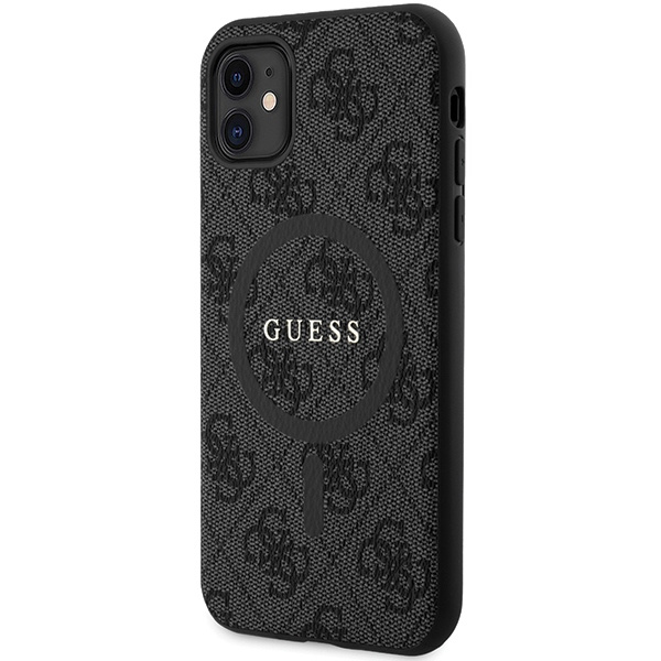 Guess GUHMN61G4GFRK Apple iPhone 11 / XR hardcase 4G Collection Leather Metal Logo MagSafe black