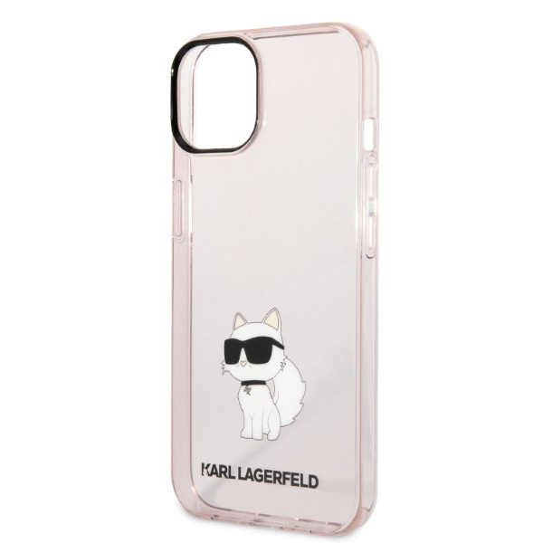Karl Lagerfeld KLHCP14SHNCHTCP Apple iPhone 14 pink hardcase Ikonik Choupette