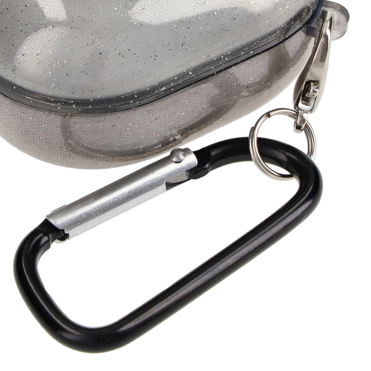 Bizon Case Headphone Clear Samsung Galaxy Buds Live / Pro / Buds2 / Buds2 Pro / Buds FE black-glitter