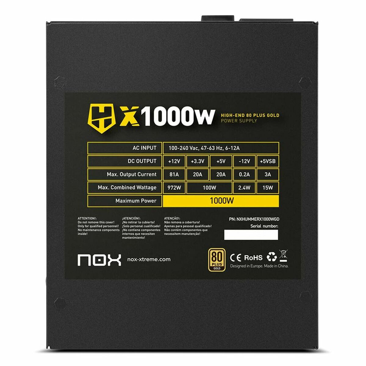 Zasilanie NOX HUMMER X 1000W