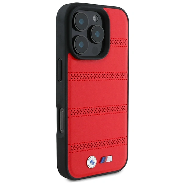 BMW BMHMP16L23PUSPR Apple iPhone 16 Pro hardcase M Perforated And Stitched Line MagSafe red