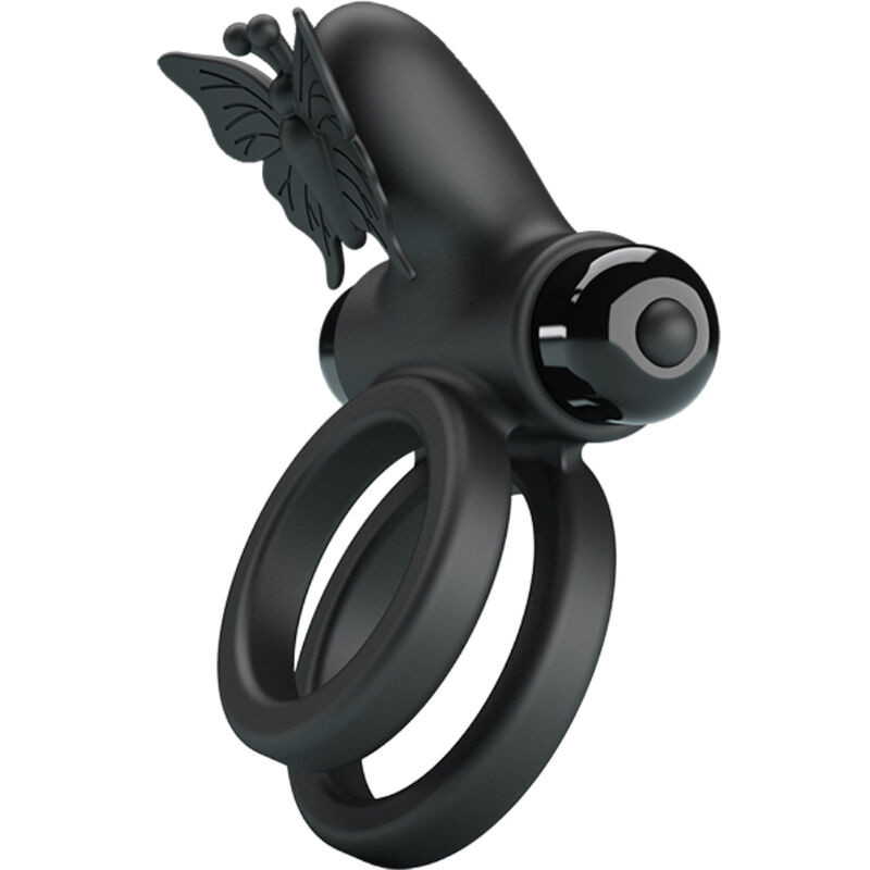 PRETTY LOVE - DOUBLE RING VIBRATOR WITH BLACK STIMULATOR