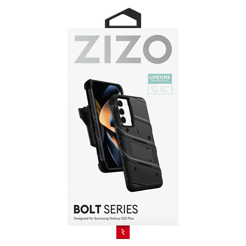ZIZO BOLT Series Samsung Galaxy S23+ Plus with tempered glass (black)