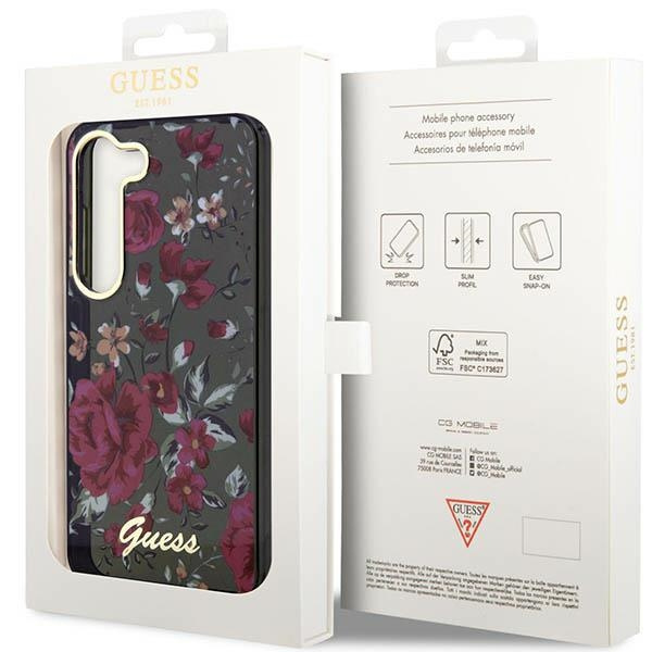 Guess GUHCS23SHCFWSA Samsung Galaxy S23 khaki hardcase Flower Collection