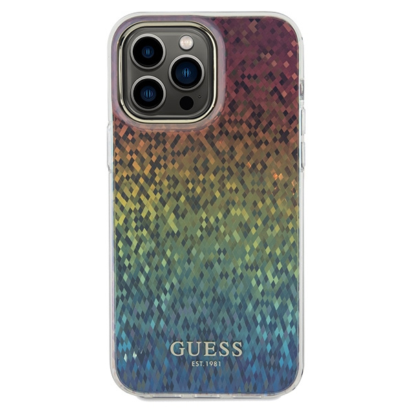 Guess GUHCP13XHDECMI Apple iPhone 13 Pro Max hardcase IML Faceted Mirror Disco Iridescent multicoloured