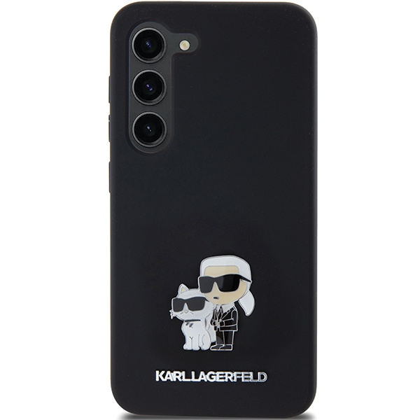 Karl Lagerfeld KLHCS23SSMHKCNPK Samsung Galaxy S23 hardcase Silicone Karl&Choupette Metal Pin black