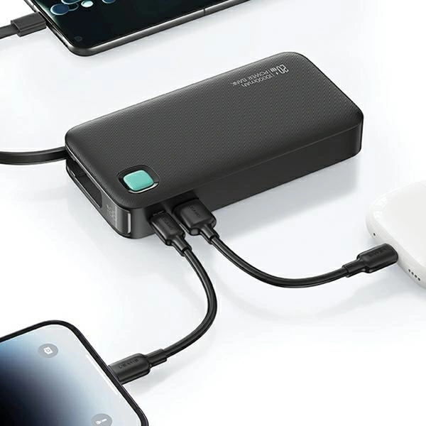 USAMS Power Bank + retractable USB-C cable 10000 mAh PD 20W Fast Charge XY Series purple