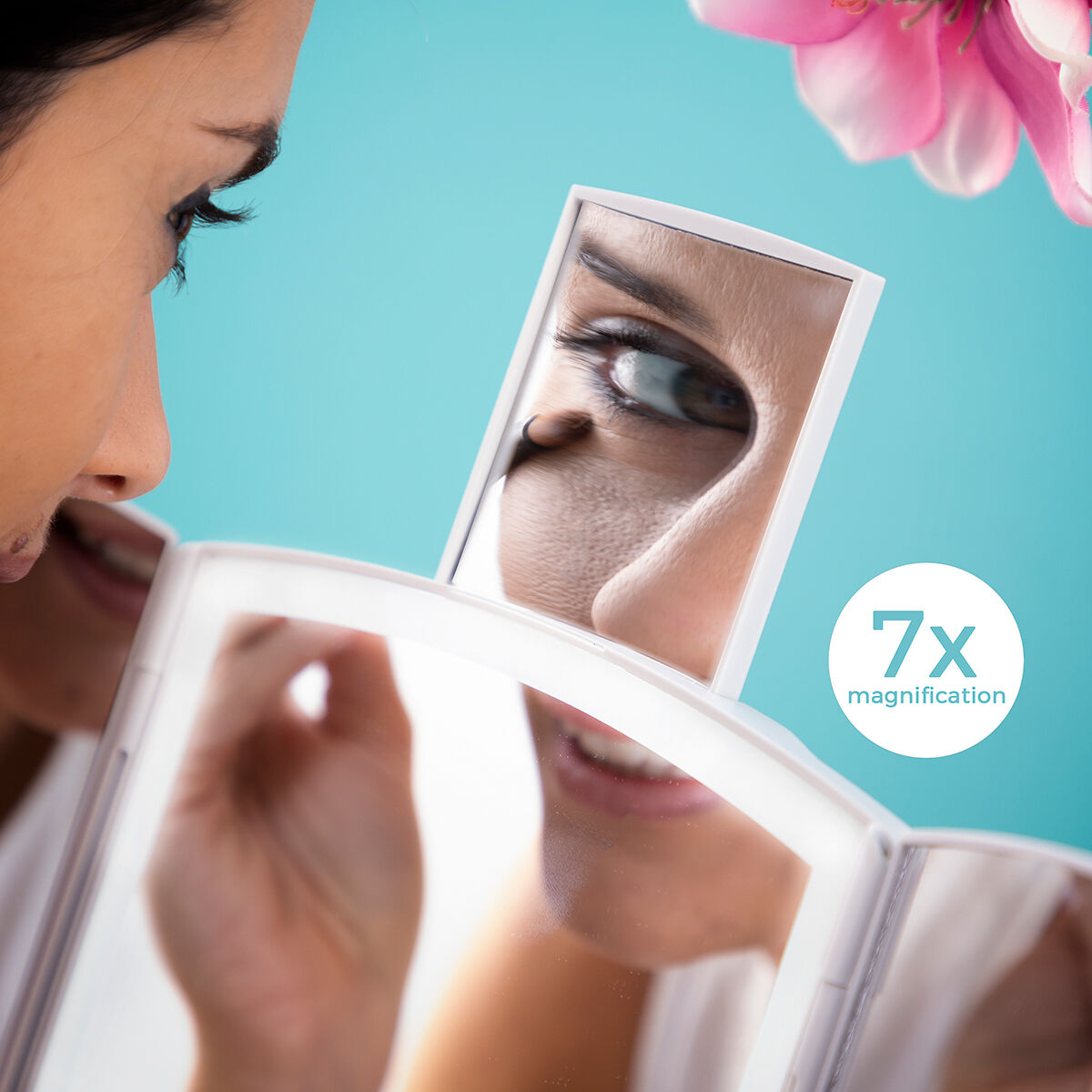 3-In-1 Folding LED Mirror with Make-up Organiser Panomir InnovaGoods 3-In-1 Folding LED Mirror with Make-up Organiser Panomir InnovaGoods