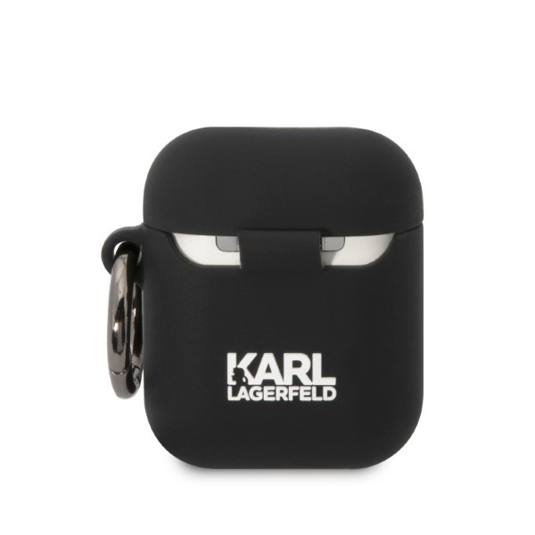 Karl Lagerfeld KLA2RUNIKK Apple AirPods 2/1 cover black Silicone Karl Head 3D