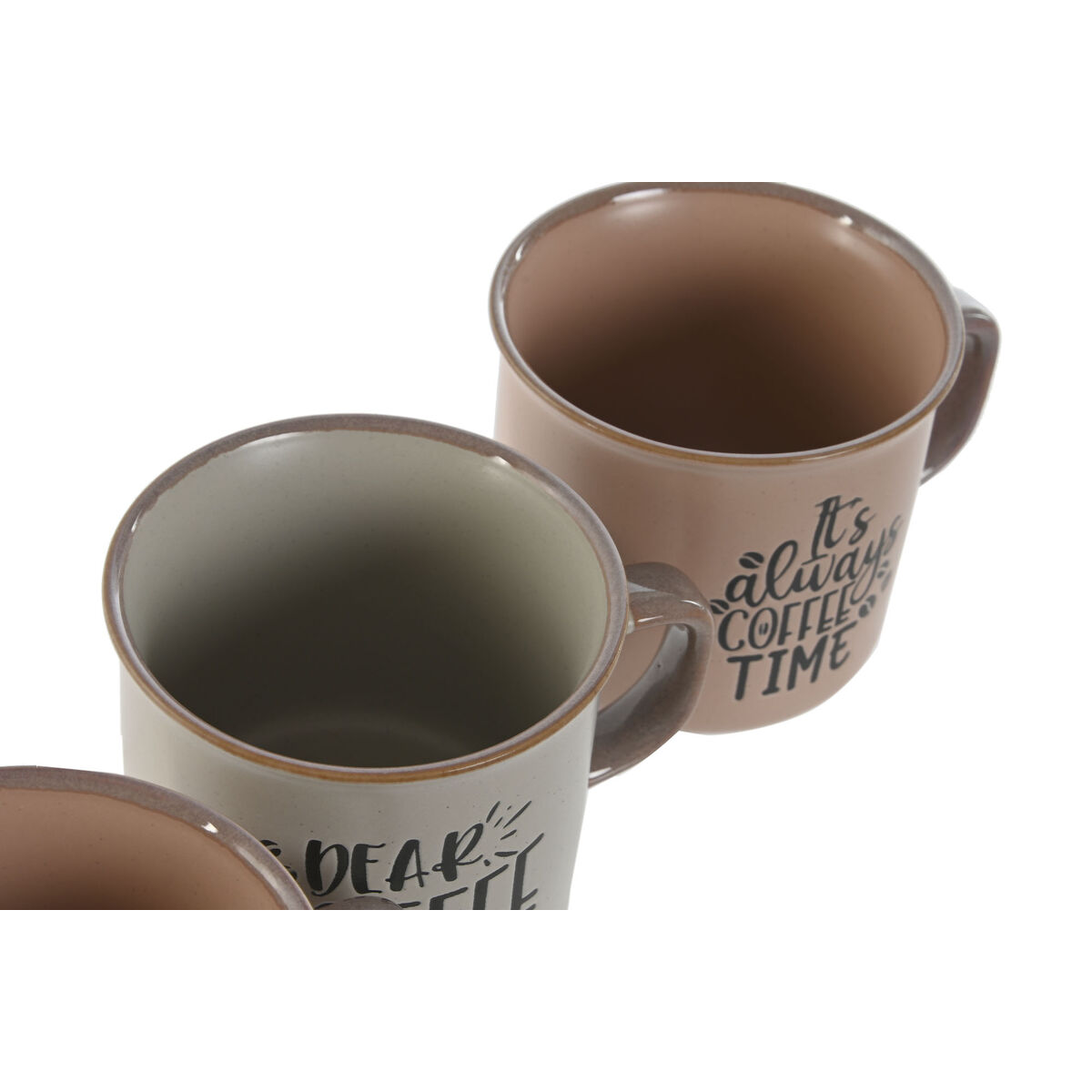4 Piece Mug Set Home ESPRIT Blue Pink Stoneware