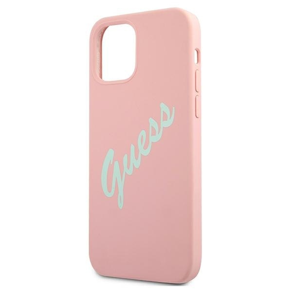 Guess GUHCP12MLSVSPG Apple iPhone 12/12 Pro green pink hardcase Silicone Vintage