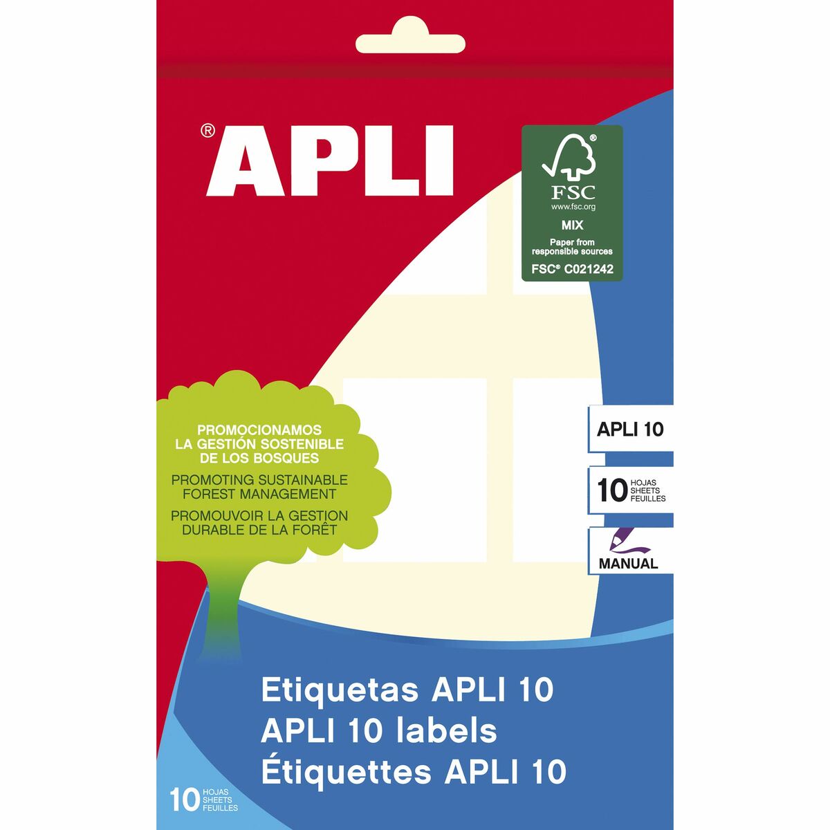 Etykiety samoprzylepne Apli 32 x 41 mm Biały 10 Kartki (10 Sztuk)